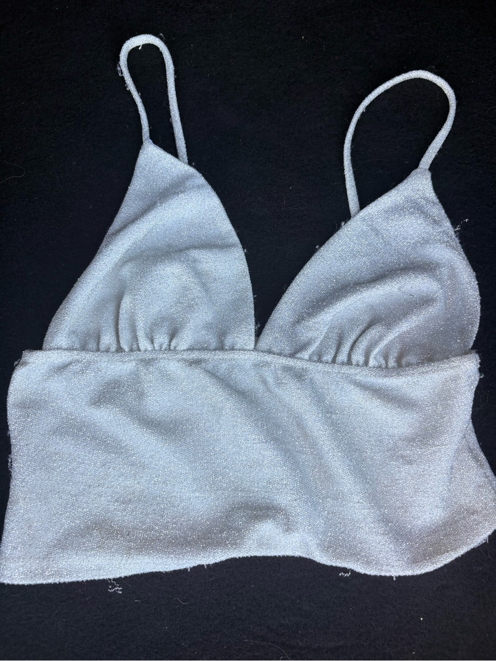 Urban Outfitters Silver Shimmery Spaghetti Strap Bralette